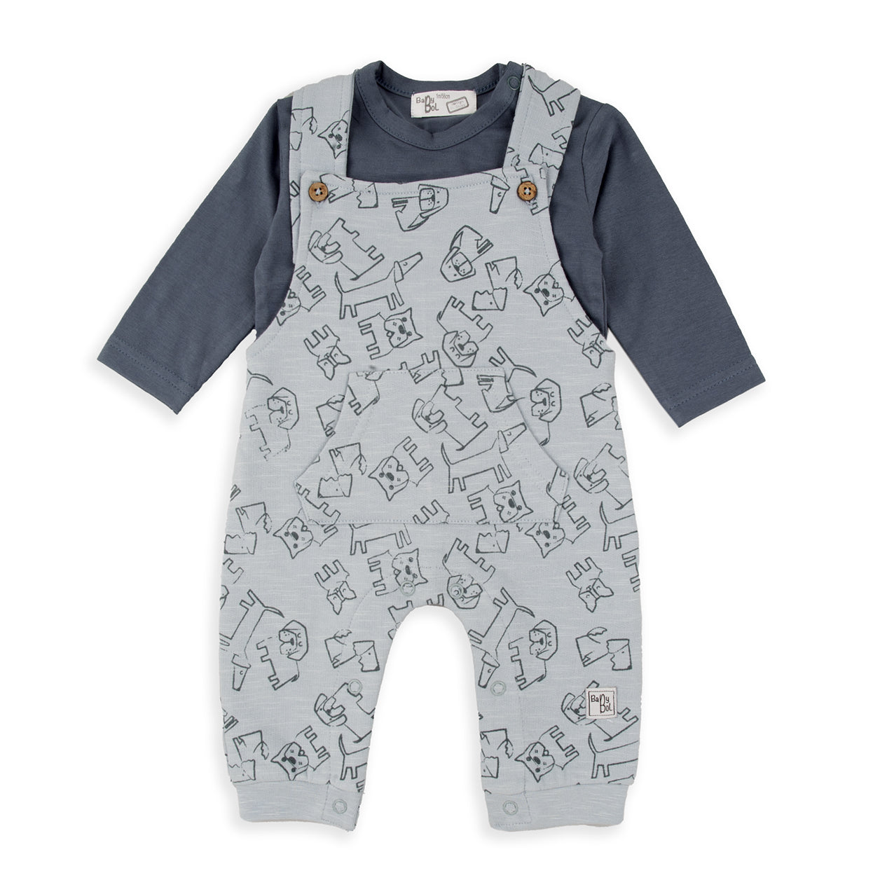 Completo Bimbo 2 Pezzi Salopette E Maglietta  Doggies