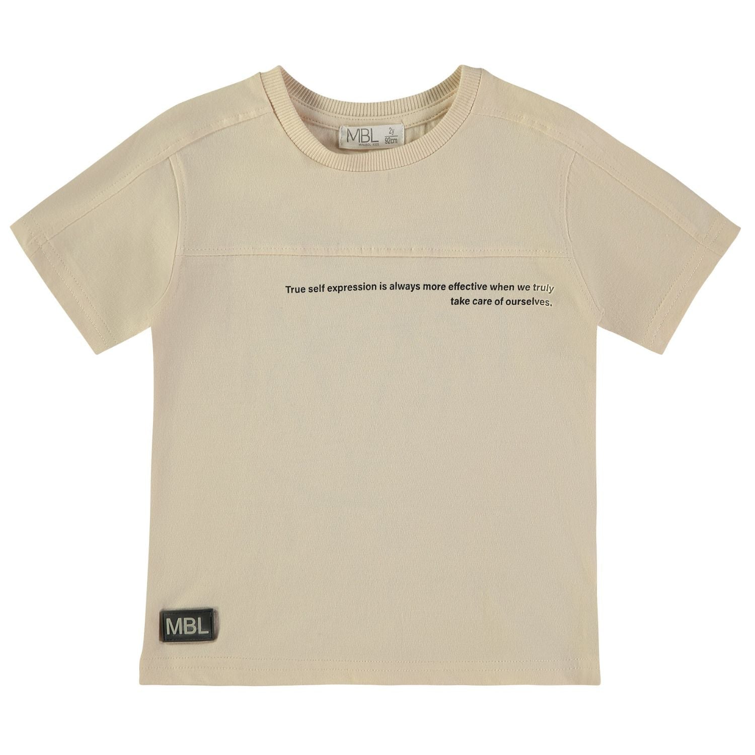 Wonderlife - Maglia Manica Corta Beige Slogan
