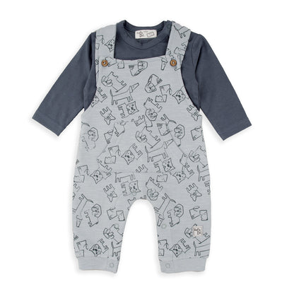 Completo Bimbo 2 Pezzi Salopette E Maglietta  Doggies
