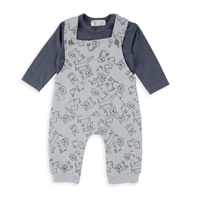 Wonderlife - Completo Bimbo 2 Pezzi Salopette E Maglietta  Doggies 250838