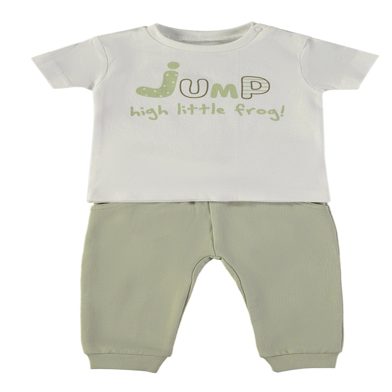 Wonderlife - Completo 2 Pezzi Maglietta + Pantaloni Lunghi Kaki