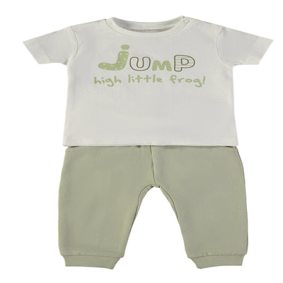 Wonderlife - Completo 2 Pezzi Maglietta + Pantaloni Lunghi Kaki